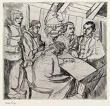 Charley Toorop, Kartenspiel, Drypoint