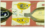 Yoshiharu Kimura, Suna no ve (auf dem Land), 1965, Woodcut printed in colours
