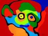 Looking in the own Eyes by Karel Appel, 1975, Lithograph printed in colours, sold Sep 2002