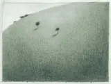 Gottfried Wiegand, 2 Bll.: Wenig Schnee im Emmental. Einige Bäume machen noch keinen Wald, Pencil drawing