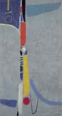 Farbturm II by Max Ackermann, 1957, Oil on jute, sold May 2002