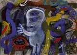 Figure in marcia by Horst Antes, 1967, Tempera, sold May 2002