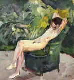 Leo Putz, Im Garten, 1927, Oil on canvas