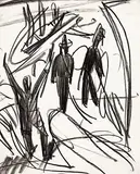 Ernst Ludwig Kirchner, Drei Männer und Boote am Strand