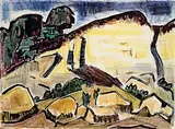 Karl Schmidt-Rottluff, Blick auf eine Küstenlandschaft
