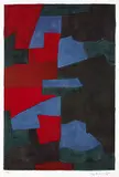 Composition rouge, bleue et noire by Serge Poliakoff, 1969, Lithograph printed in colours, sold May 2002
