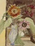 Rote Sonnenblumen by Erich Heckel, 1944, Watercolour, sold May 2002