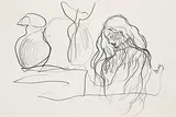 René Magritte, Le chant du rossignol, 1948, Pencil drawing