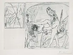 Pablo Picasso, Minotaure aveugle guidé par une petite fille aux fleurs, Etching