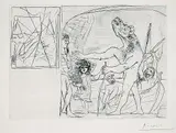 Pablo Picasso, Minotaure aveugle guidé par une petite fille aux fleurs, Etching