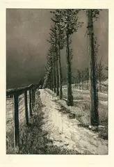Max Klinger, 4 Bll.: Vier Landschaften, Opus VII, 1883, Etching