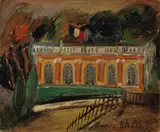 Maurice Utrillo, Le Trianon sous bois, Circa 1920, Oil on canvas, on cardboard