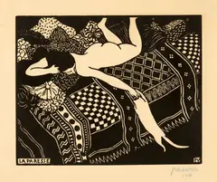 Félix Vallotton, La paresse, 1896, Woodcut on cream-coloured wove paper