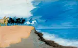 André Brasilier, Sur la dune, 2014, Oil on canvas