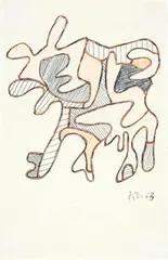 Vache by Jean Dubuffet, 10 December 1963, Felt-tip pen and biros drawing on wove paper, sold Sep 2024