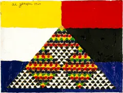 Untitled (Pyramide) by Alfred Jensen, 1964, Oil on cardboard, sold Sep 2024