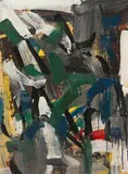 Jean Paul Riopelle, Sans titre, 1958, Oil on paper, mounted on canvas