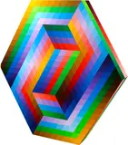 Victor Vasarely, Kezdi, 1989-90, Wooden multiple hand-painted in acrylic