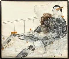 Not Vital, Paul Martino, 1977, Acrylic, graphite and grease pencil and adhesive tape on paper