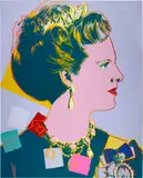 Queen Margrethe II of Denmark by Andy Warhol, 1985, screenprint on card Lenox, sold Sep 2024