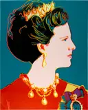 Queen Margrethe II of Denmark by Andy Warhol, 1985, Colour screenprint on Lenox Museum Board, sold Sep 2024