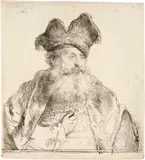 Rembrandt Harmensz van Rijn, Alter Mann mit gespaltener Pelzmütze - Old Man with a Divided Fur Cap