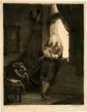Jan Six by Rembrandt Harmensz van Rijn, 1647, Etching, burin and drypoint on laid paper, sold Sep 2024