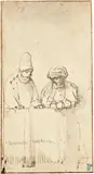 : 2148 Zwei Männer an einem Tisch - Two Men at a Table, Zwei Männer an einem Tisch - Two Men at a Table, Circa 1640