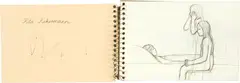 Rita Ackermann, Zeichenblock, Around 1995, 8 pencil drawings on Strathmore paper, in drawing pad with spiral binding