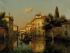Kanal mit Gondel, Venedig by Marc Aldine, Oil on canvas, sold Sep 2024