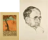 Cuno Amiet, Bildnis Ernst Kreidolf in Dreiviertelansicht. - Neujahrsblatt 1939
