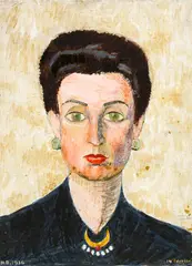 Hans Berger, Frauenbildnis (Edith), 1956, Fresco on plaster