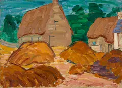 Hans Berger, Maisons bretones, 1961, Oil on canvas