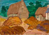 Hans Berger, Maisons bretones, 1961, Oil on canvas