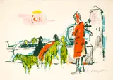 Alois Carigiet, Schaftränke, 1954, Colour lithograph on wove paper