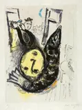 Marc Chagall, Blatt 3 aus "De mauvais Sujets", 1958, Colour etching on japon nacré