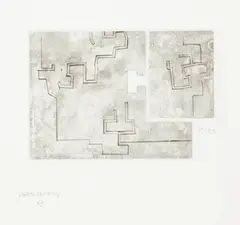 Enda III by Eduardo Chillida, 1976, Drypoint on BFK Rives wove paper with watermark, sold Sep 2024