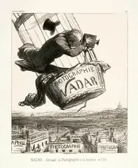 Honoré Daumier, NADAR élevant la Photographie à la hauteur de l'Art, 1862, Lithograph on chine collé on wove paper