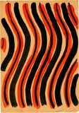 Sonia Delaunay, Stoffmuster (orangefarbene und schwarze Streifen)