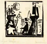 Lyonel Feininger, Abend am Meere (Evening by the Sea), 1923, Woodcut on thin Japan paper, fixed on a support
