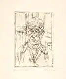 Alberto Giacometti, Michel Leiris I, 1957-1958, Etching on wove paper