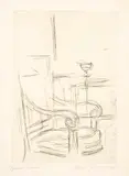 Alberto Giacometti, Fauteuil I, 1957-1958, Etching on wove paper
