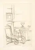 Alberto Giacometti, Fauteuil II, 1957-1958, Etching on wove paper