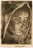 Giovanni Giacometti, Kopf der Maria - Frauenkopf, leicht nach rechts geneigt, 1898, Etching on laid paper