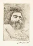 Giovanni Giacometti, Giovanni Segantini auf dem Totenbett, 1899-1900, Etching on wove paper