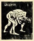 Giovanni Giacometti, La Lotta I – Ringende Knaben – Diego und Alberto, Around 1912, Woodcut