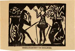 Pantomime von W.S.Guttmann by Erich Heckel, 1912 (printed in 1921), Woodcut, sold Sep 2024