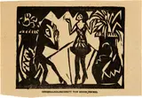 Erich Heckel, Pantomime von W.S.Guttmann, 1912 (printed in 1921), Woodcut
