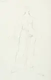 Ferdinand Hodler, Blick ins Unendliche, Studie zu Einzelfigur, 1916, Pencil drawing on wove paper, with watermark "P. M FABRIANO"
