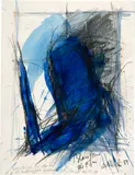 Rolf Iseli, Blauzone als Figur, 1984, Gouache, chalk, pencil and ink on watercolour paper